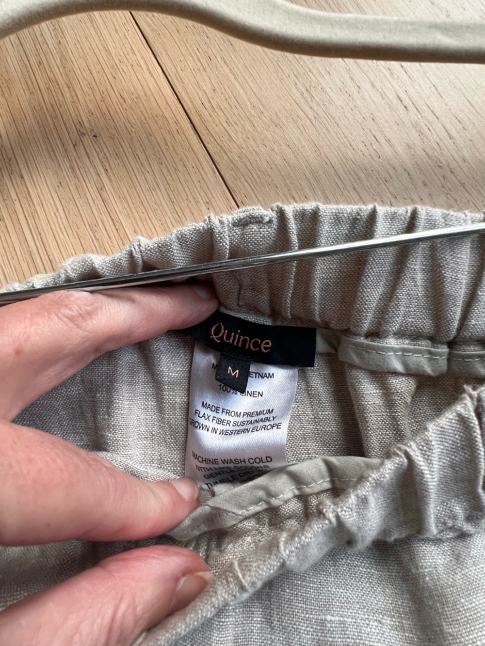 NWOT Quince Natural Beige Cropped Linen Pants. Size M - Picture 11 of 13